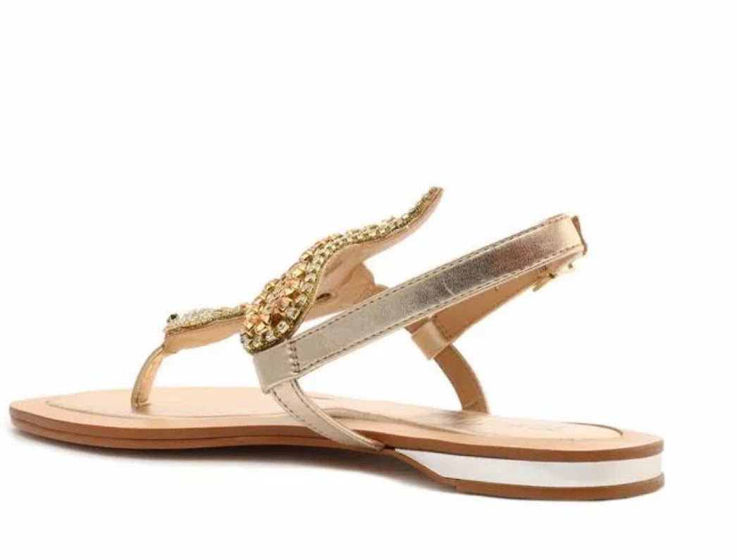 SCHUTZ Shantie Metallic Leather Sandal