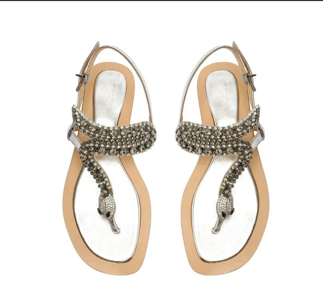 SCHUTZ Shantie Metallic Leather Sandal