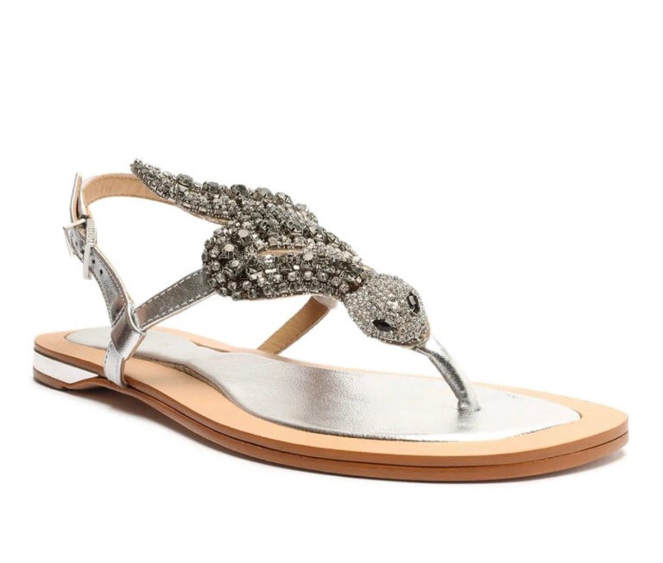SCHUTZ Shantie Metallic Leather Sandal