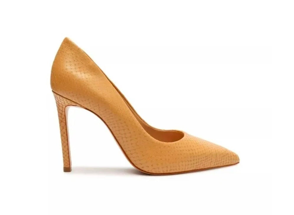 SCHUTZ Lou Snake-Embossed Leather Pump